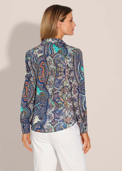 Blouse met kraag, V-hals en knoopsluiting