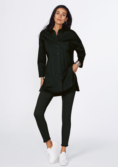 Solid Knop Blouse Shirt